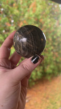 Load and play video in Gallery viewer, Black Moonstone Sphere - 62mm
