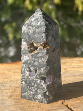 Load image into Gallery viewer, Black Sphalerite with Purple Fluorite Inclusions
