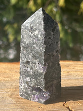 Load image into Gallery viewer, Black Sphalerite with Purple Fluorite Inclusions
