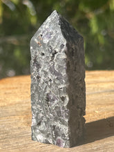 Load image into Gallery viewer, Black Sphalerite with Purple Fluorite Inclusions
