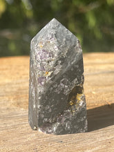 Load image into Gallery viewer, Black Sphalerite with Purple Fluorite Inclusions
