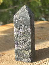 Load image into Gallery viewer, Black Sphalerite with Purple Fluorite Inclusions
