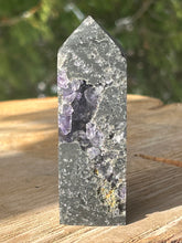 Load image into Gallery viewer, Black Sphalerite with Purple Fluorite Inclusions
