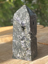 Load image into Gallery viewer, Black Sphalerite with Purple Fluorite Inclusions
