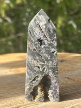 Load image into Gallery viewer, Black Sphalerite with Purple Fluorite Inclusions
