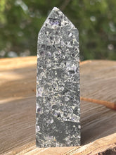 Load image into Gallery viewer, Black Sphalerite with Purple Fluorite Inclusions
