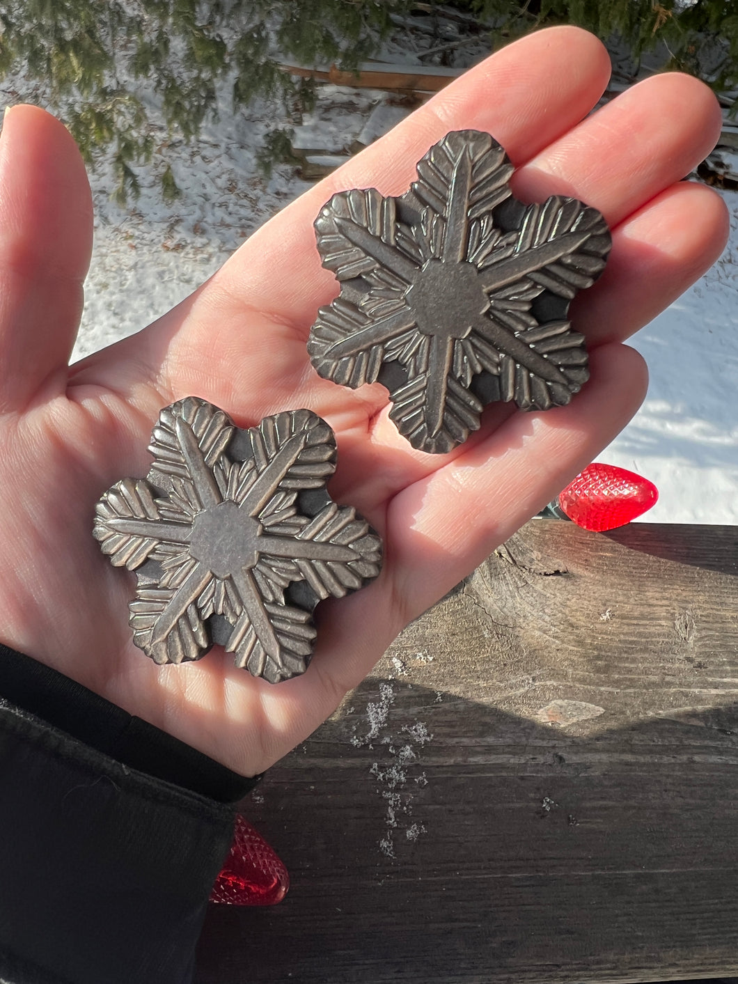 Silver Sheen Obsidian Snowflake