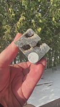 Load and play video in Gallery viewer, Black Sphalerite with Purple Fluorite Inclusions
